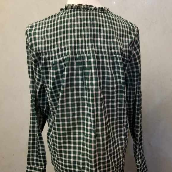 J.Crew green checkered top (G21) - Picture 6 of 7